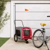 Pet Bike Trailer Red and Gray Oxford Fabric and Iron