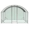 Large Chicken Coop Metal Chicken Run with Waterproof and Anti-UV Cover, Dome Shaped Walk-in Fence Cage Hen House for Outdoor and Yard Farm Use, 1" Tub