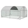 Large Chicken Coop Metal Chicken Run with Waterproof and Anti-UV Cover, Dome Shaped Walk-in Fence Cage Hen House for Outdoor and Yard Farm Use, 1" Tub