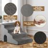 4-Tier High Density Foam Dog Ramps Extra Wide Pet Stairs with Non-slip Bottom