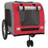 Pet Bike Trailer Red and Gray Oxford Fabric and Iron