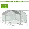 Large Chicken Coop Metal Chicken Run with Waterproof and Anti-UV Cover, Dome Shaped Walk-in Fence Cage Hen House for Outdoor and Yard Farm Use, 1" Tub