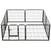 Dog Playpen 8 Panels Steel 31.5"x23.6" Black