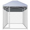 Outdoor Dog Kennel with Canopy Top 150.4"x75.6"x88.6"