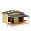 Durable Waterproof Dog Houses for Small Medium Large Dogs Outdoor & Indoor, Wooden Puppy Shelter Large Doghouse with Porch for Winter