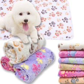 Soft and Fluffy High Quality Pet Blanket Cute Cartoon Pattern Pet Mat Warm and Comfortable Blanket for Cat and Dogs Pet Supplies (Color: Purple, size: For kittens  60X40cm)