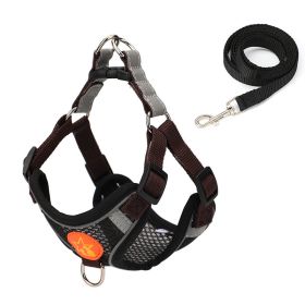 Small Dog Harness Puppy Harness and Leash Set with Reflective Strip for Small Dog Breeds (Color: Black, size: S)