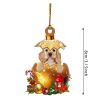 Christmas Cute Eggshell Dog 2D Acrylic Pendant, Unique Home and Christmas Tree Decoration