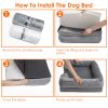 Pet Dog Bed Soft Warm Plush Puppy Cat Bed Cozy Nest Sofa Non-Slip Bed Cushion Mat Removable Washable Cover Waterproof Lining For Small Medium Dog